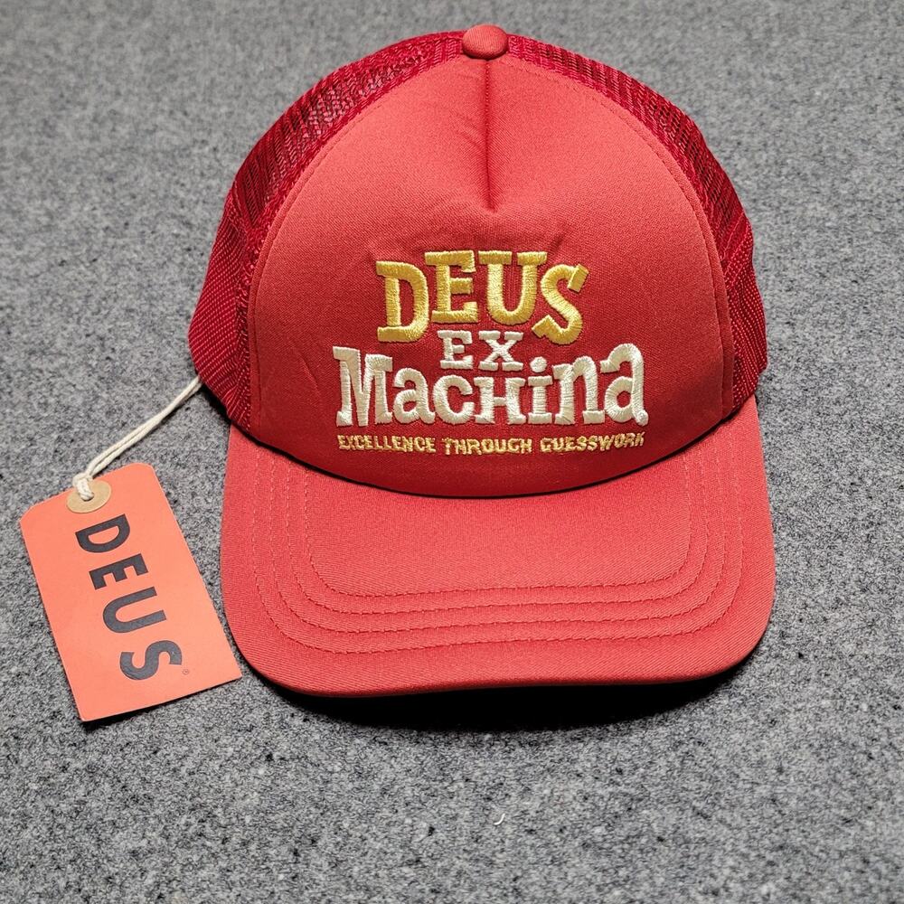 Deus Ex Machina Hat Baseball Cap Adult Red Guesswork Foam Trucker Snapback Men